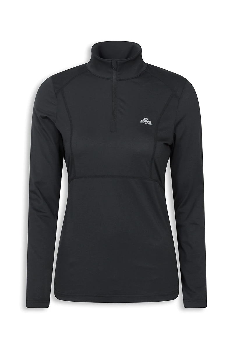 EMS Womens Zip Neck Long Sleeve Active Tee