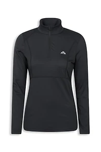 EMS Womens Zip Neck Long Sleeve Active Tee