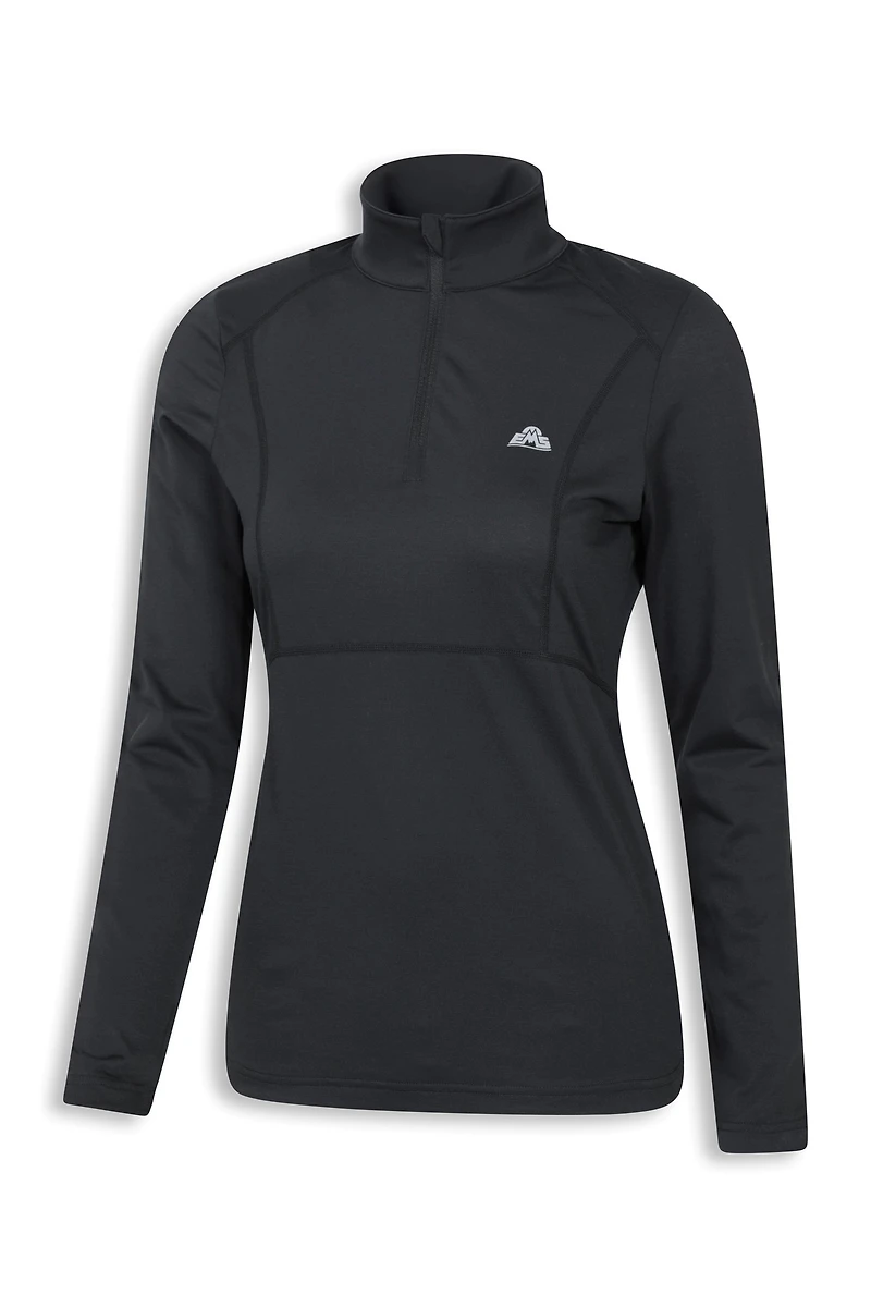EMS Womens Zip Neck Long Sleeve Active Tee