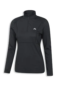 EMS Womens Zip Neck Long Sleeve Active Tee