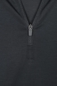 EMS Womens Zip Neck Long Sleeve Active Tee