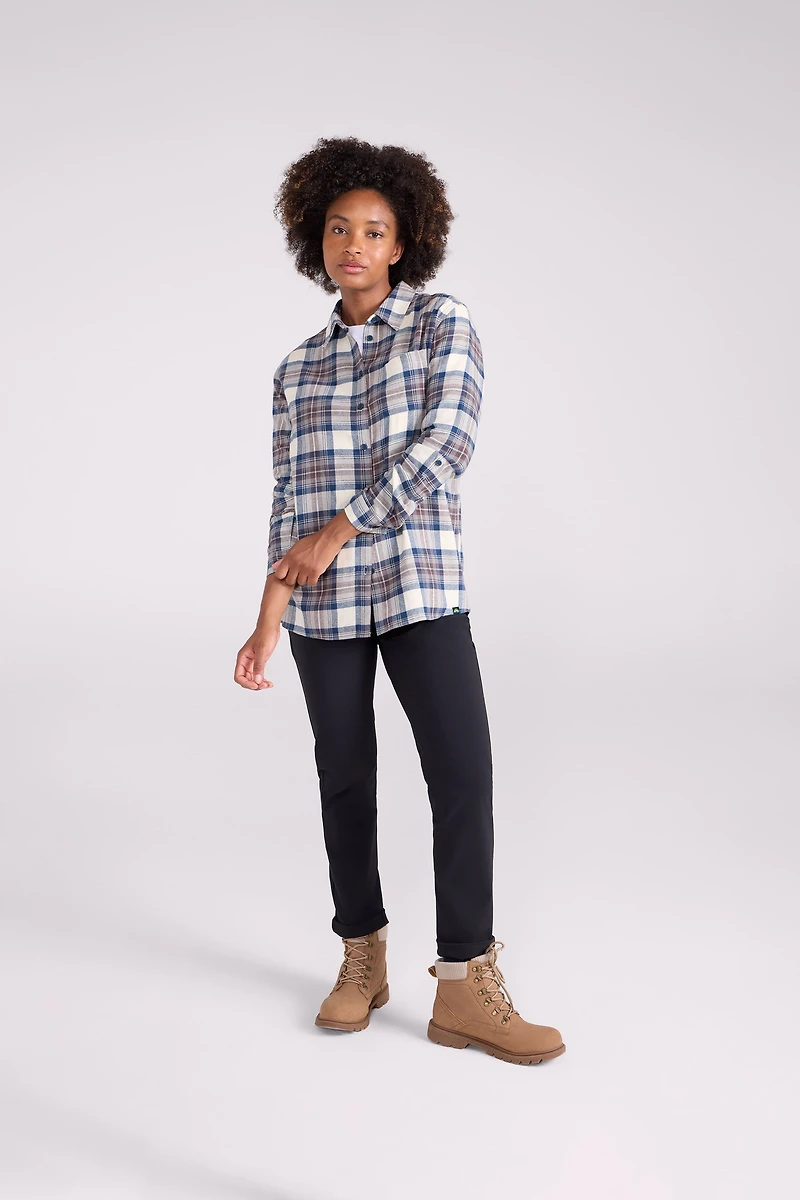EMS Balsam Womens Long Line Flannel Shirt
