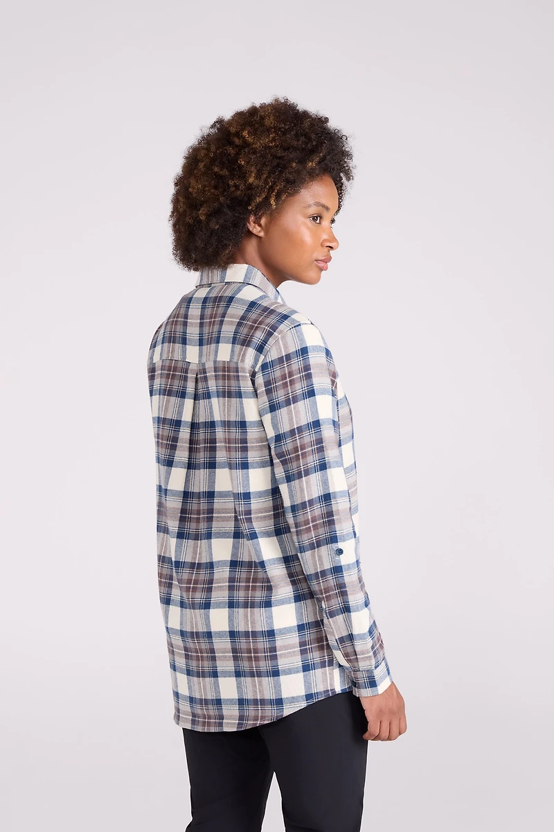 EMS Balsam Womens Long Line Flannel Shirt