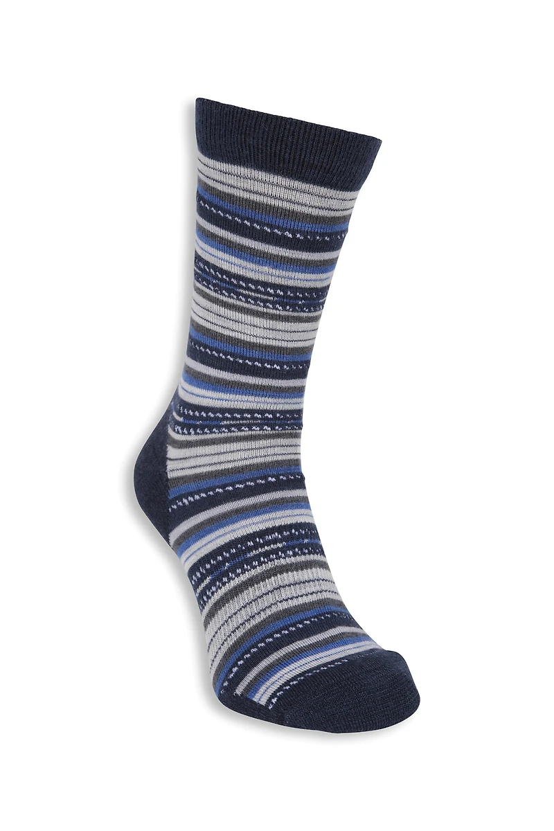 EMS Mens Striped Merino Everyday Crew Sock