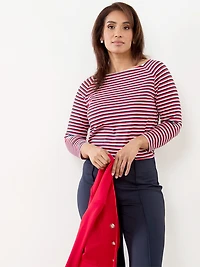 Petite Three-Quarter Sleeve Cotton-Blend Top