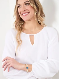 Bubble Hem Keyhole Top