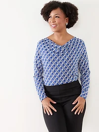 Petite Soft Stretch Cowl Neck Top