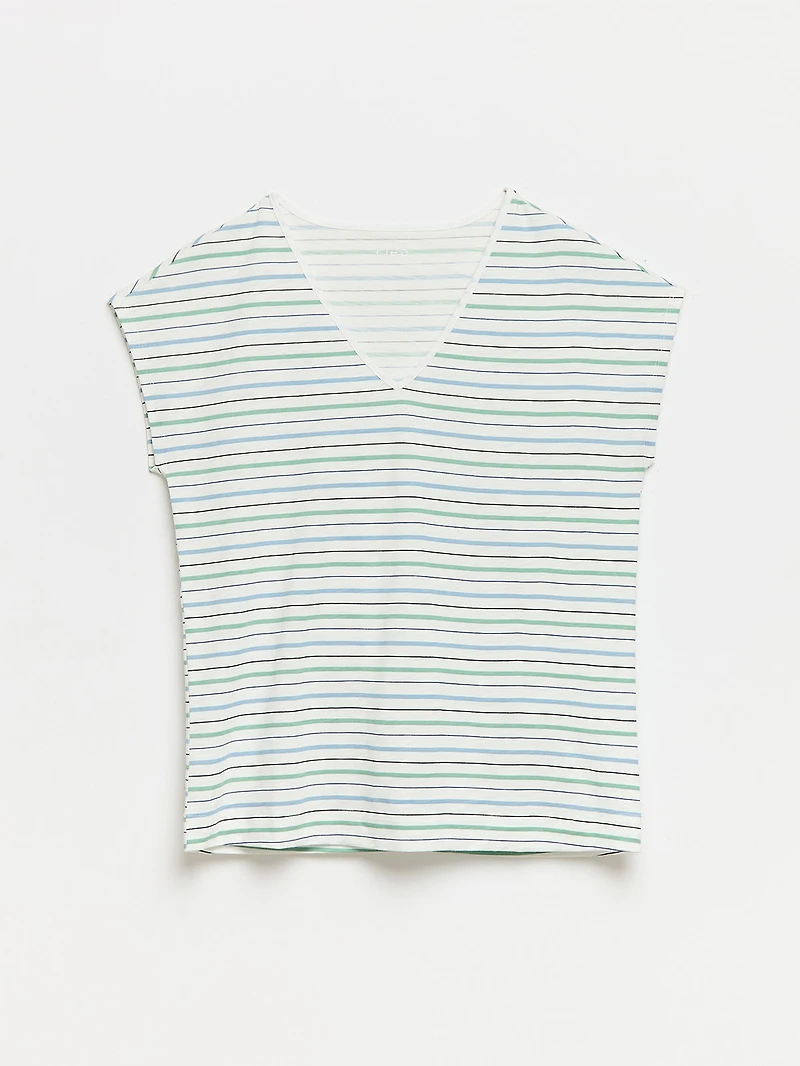 Relaxed Stripe V-neck T-Shirt