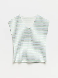 Relaxed Stripe V-neck T-Shirt