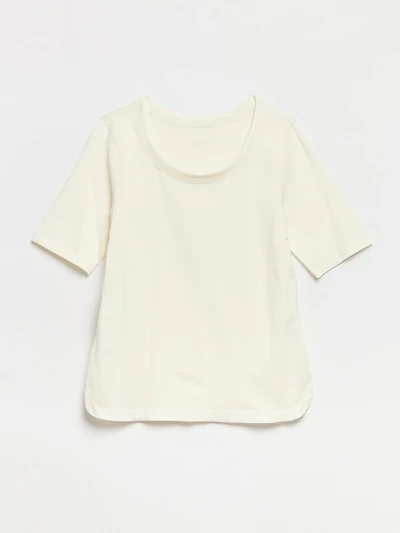 Petite Ivory Scoop Neck T-shirt