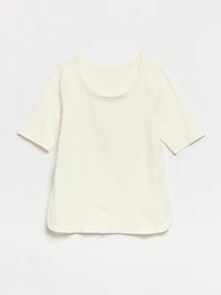 Petite Ivory Scoop Neck T-shirt
