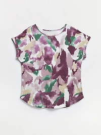 Petite Dusty Purple Boat Neck T-Shirt