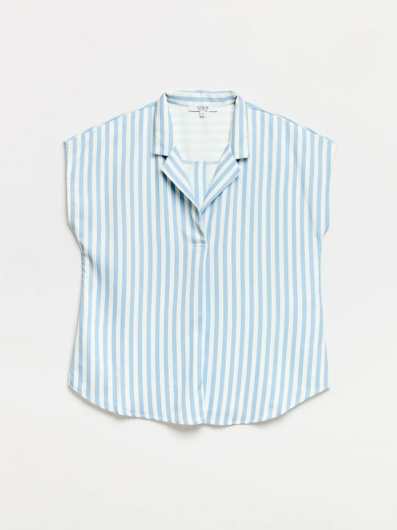 Petite Relaxed Back Button Blouse