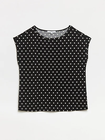 Petite Cap Sleeve Crepe Top