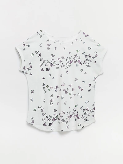 Boat Neck Butterfly T-Shirt