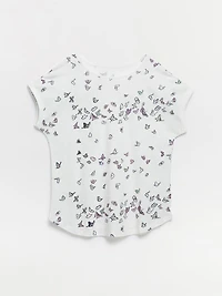 Boat Neck Butterfly T-Shirt