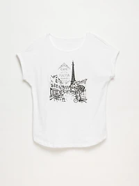Paris Rolled Sleeve T-Shirt
