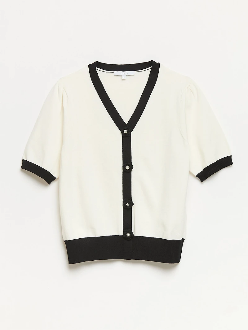 Knit Rose Button Pullover Sweater