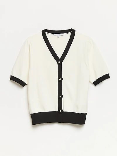 Knit Rose Button Pullover Sweater