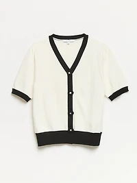 Knit Rose Button Pullover Sweater