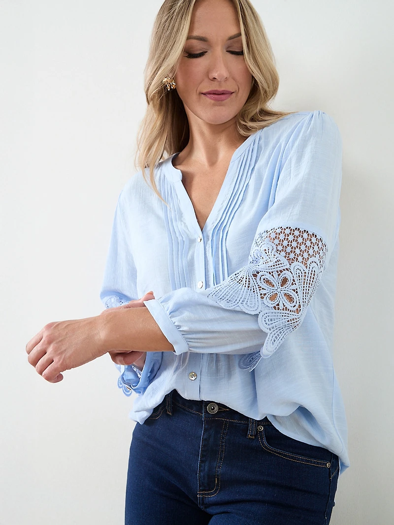 Crochet-Insert Button Blouse