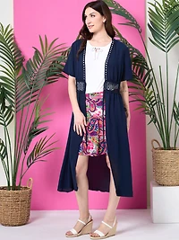 Gauze Lace Trim Kimono