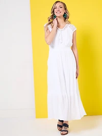 Crochet Back Maxi Dress