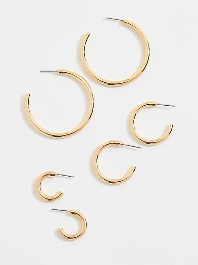 Silver Multi-Sized Hoop Earring Pack