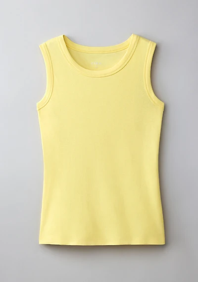 Sleeveless High Neck Tank Lemon