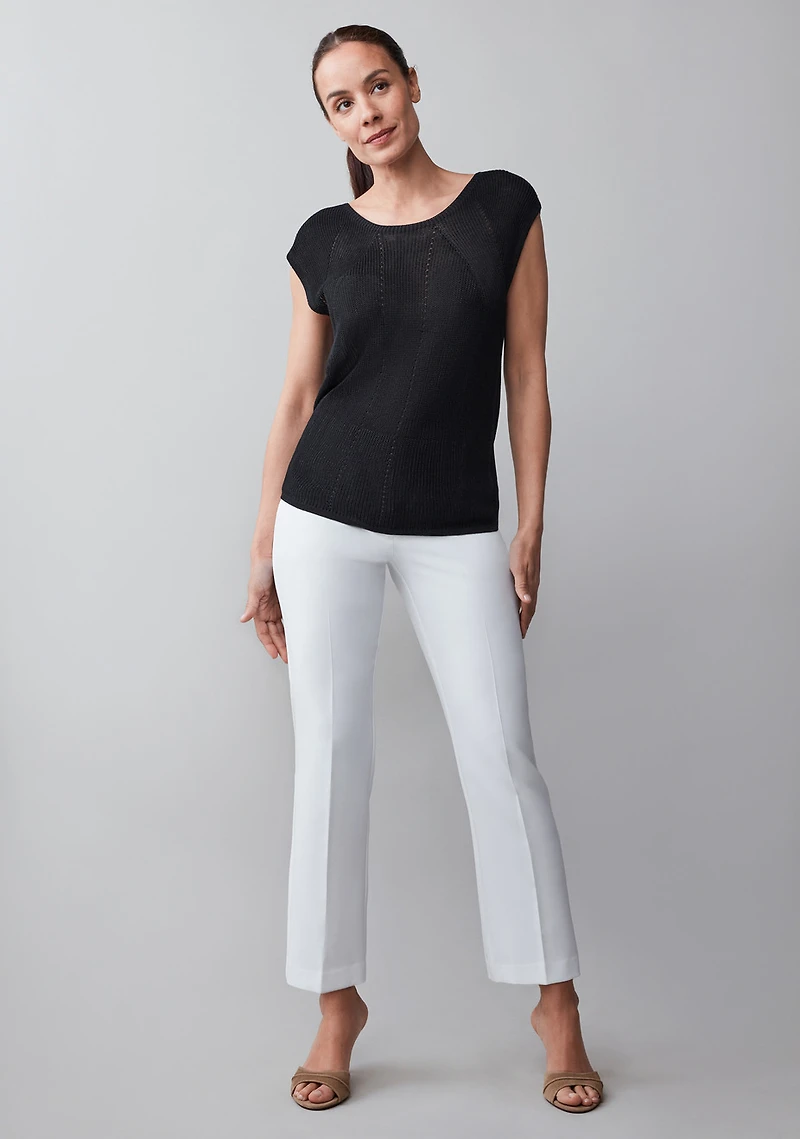Cap Sleeve Scoop Neck Sweater