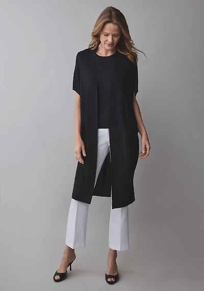 Short Sleeve Long Cover Up Sweater