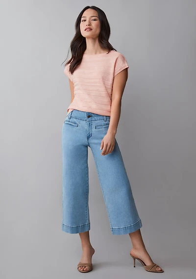 Haylie Crop Denim Jean Light Wash