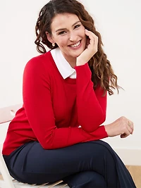 Knit Collared Fooler Sweater