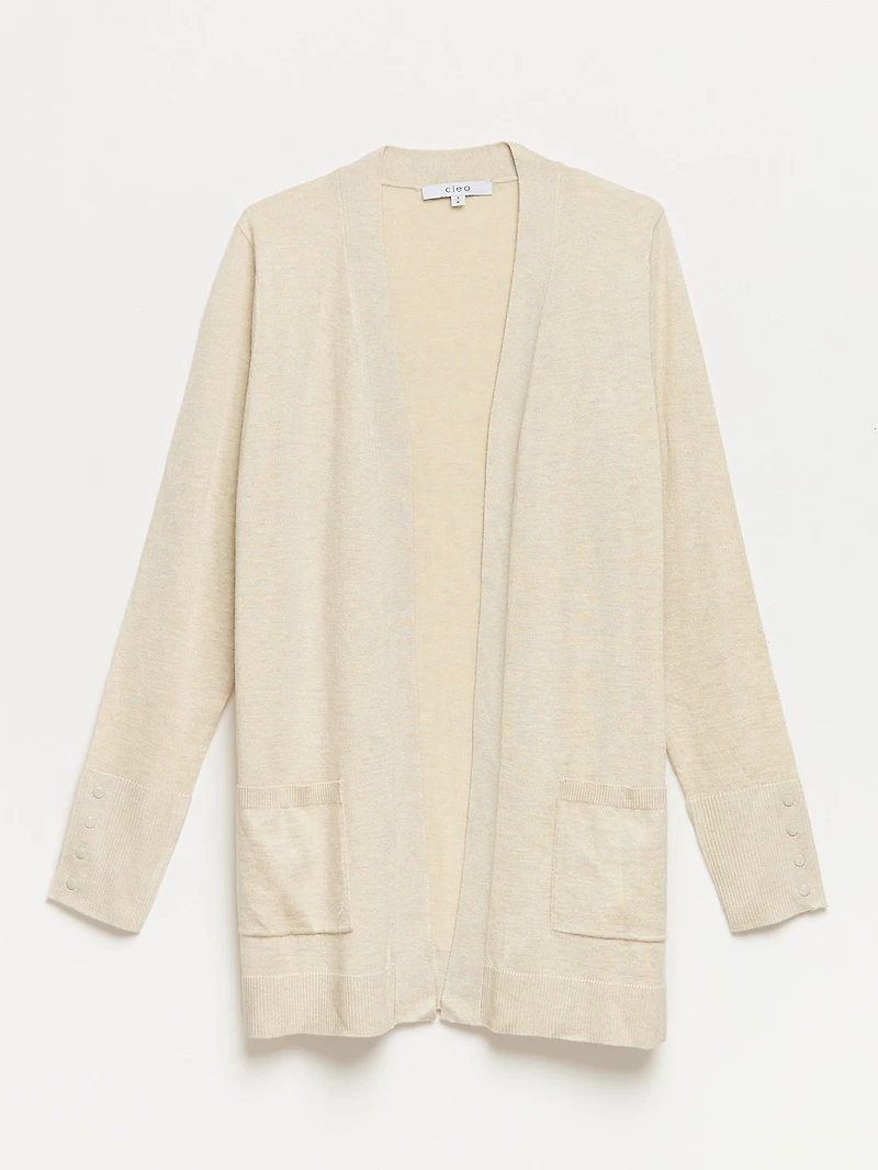 Open Knit Long Cardigan