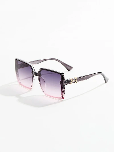 Black and Purple Ombre Square Sunglasses