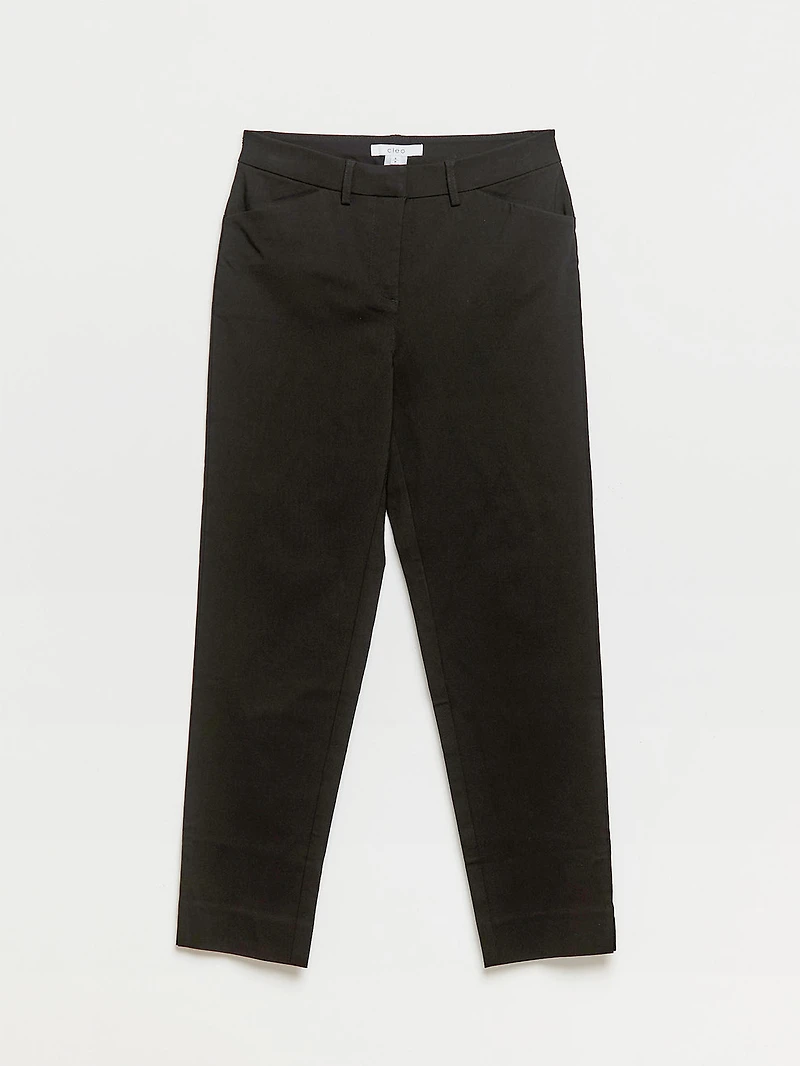 Christy Slim Black Ankle Pant Microtwill