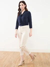 Olivia Straight Fit Stone Coloured Ankle Jean