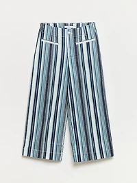 Haylie Striped Wide Crop Jean