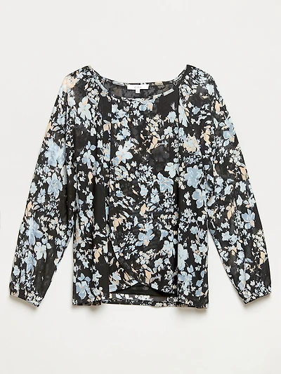 Long Sleeve Mesh Tulip Top