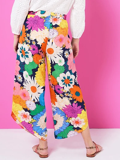 Crepe Tulip Leg Pant in Tropical Floral