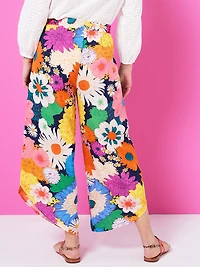 Crepe Tulip Leg Pant in Tropical Floral