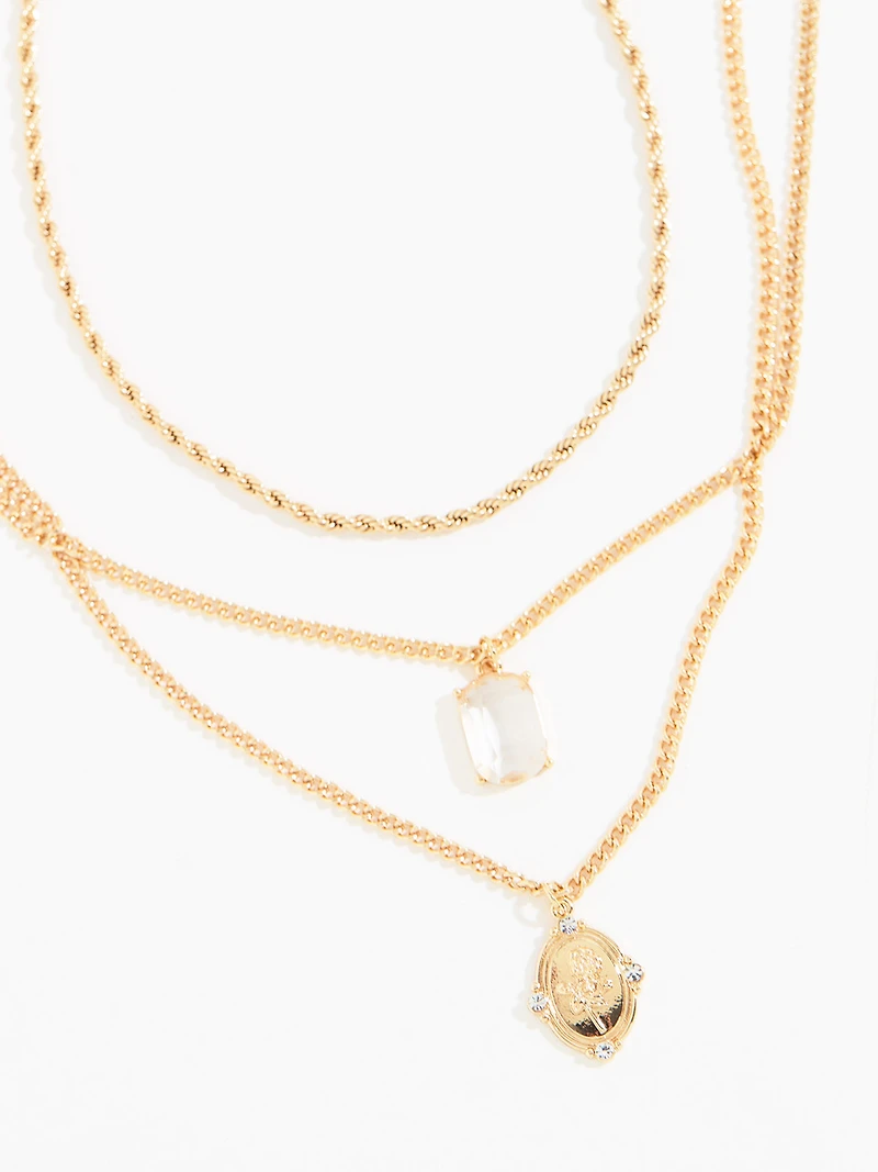 Gold Stackable Necklace Trio
