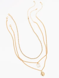 Gold Stackable Necklace Trio