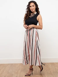 Petite Linen Blend Stripe Maxi Skirt