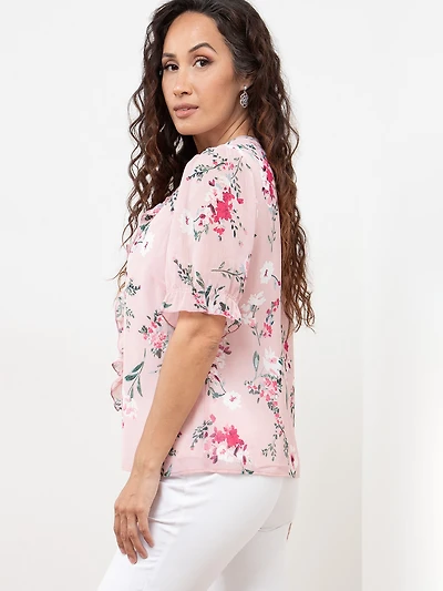 Petite Ruffle Chiffon Blouse