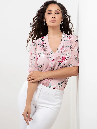 Petite Ruffle Chiffon Blouse