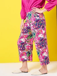 Tonia Cropped Wide Leg Pants in Paisley