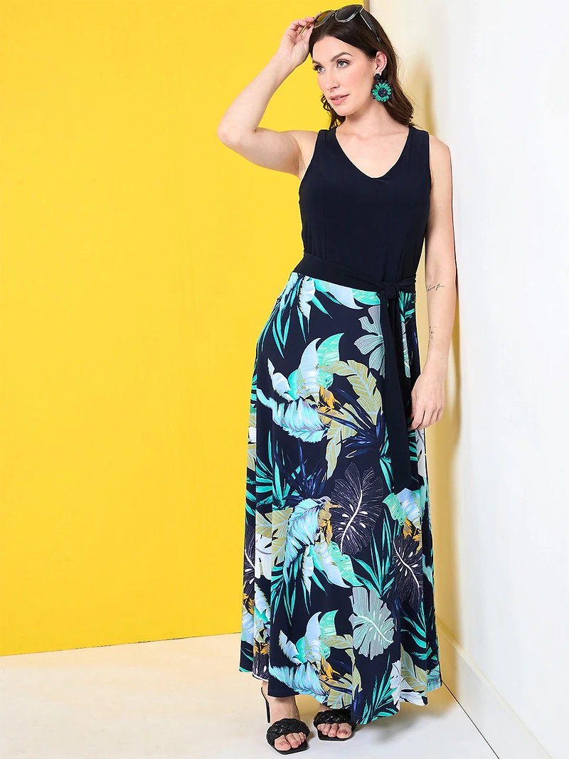 Tropical Print Maxi Dress