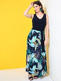 Tropical Print Maxi Dress
