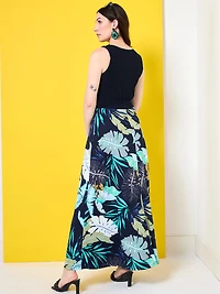 Tropical Print Maxi Dress